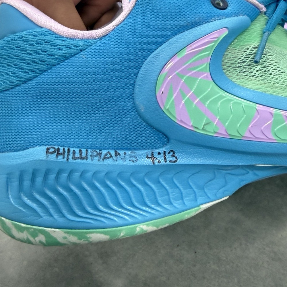 Nike Zoom Freak 4 Birthstone Mens 12 Giannis Basketball Shoes DJ6149-400 Blue - Picture 8 of 9
